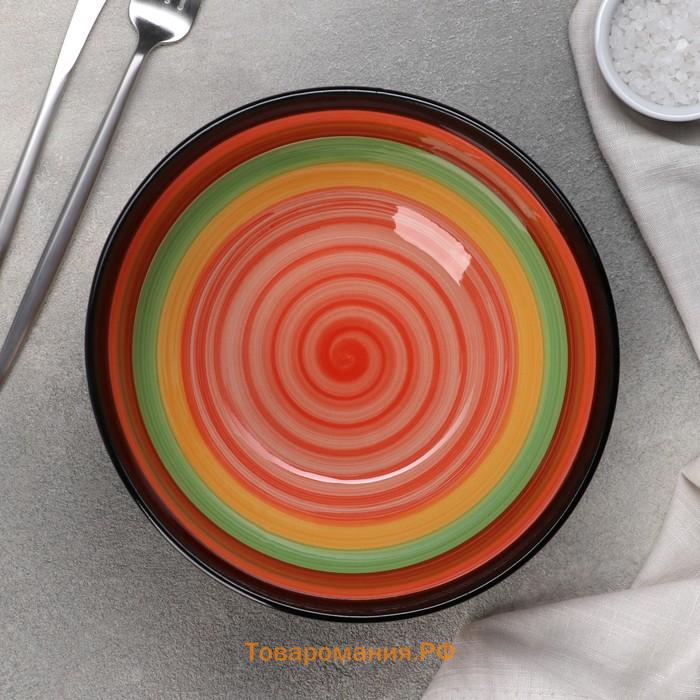Салатник керамический «Индия», 1,5 л, d=21, цвет оранжевый