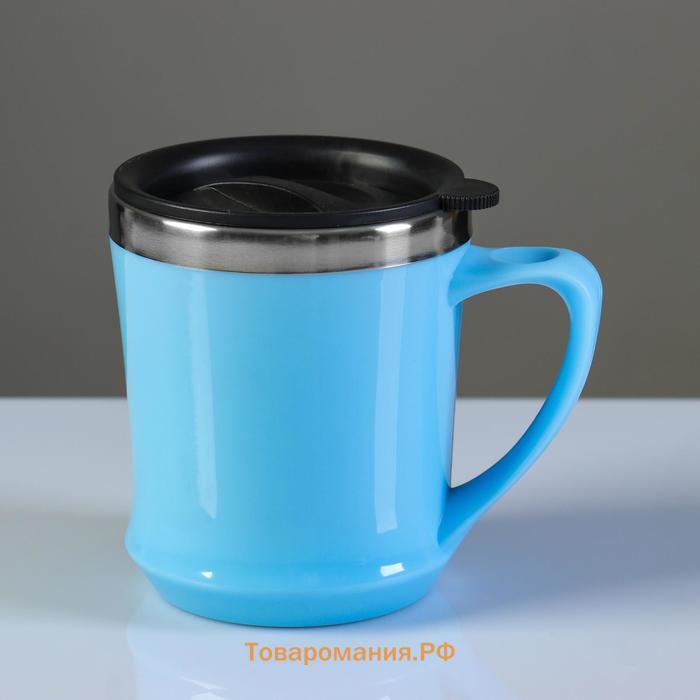 Термокружка, 350 мл, сохраняет тепло 2 ч, 10.8×7.6 см, синяя