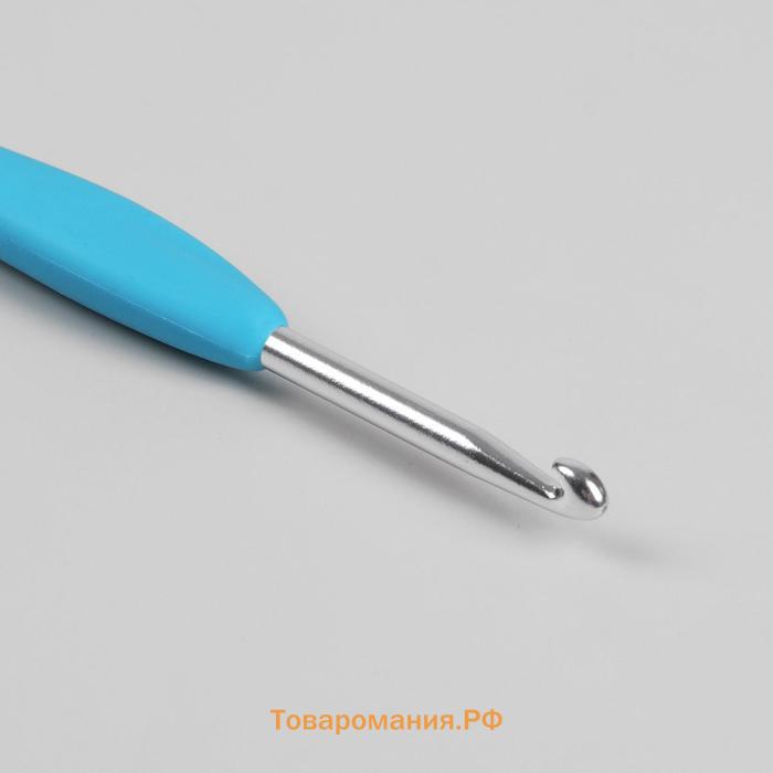 Крючок для вязания, с силиконовой ручкой, d=4.5 мм, 14 см, МИКС