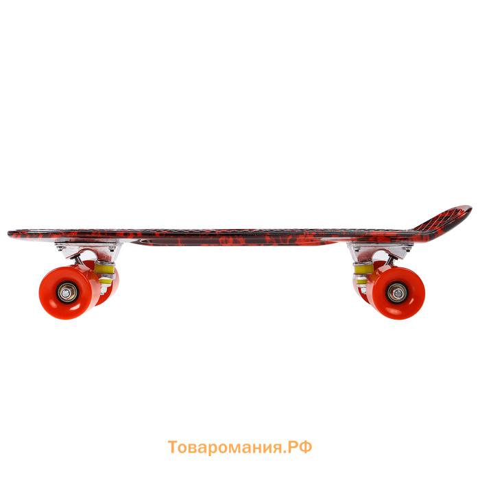 Скейтборд ONLITOP R2206, 56х15 см, колёса PU, АBEC 7, алюминиевая рама, цвет красный