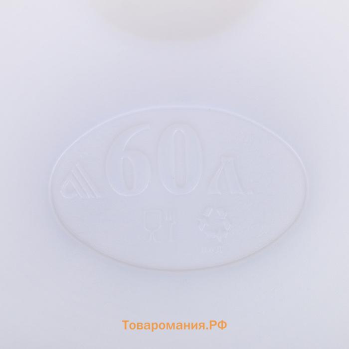 Бочка пищевая, 60 л, горловина 21.5 см, пластиковая, с крышкой