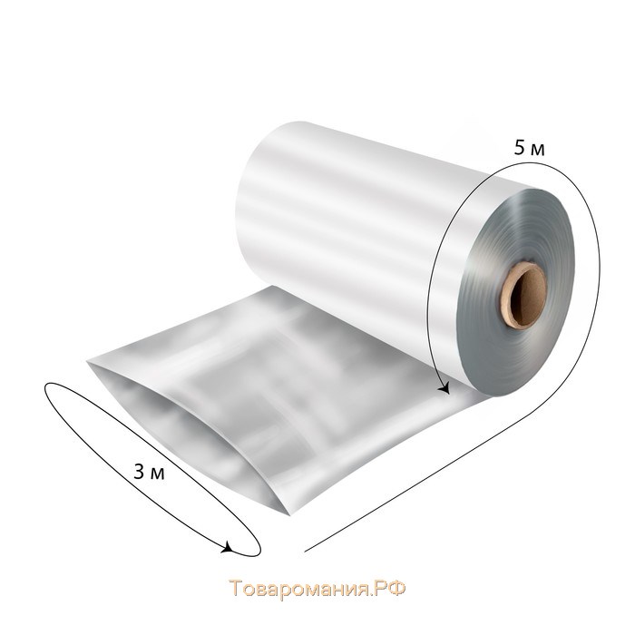 Плёнка полиэтиленовая прозрачная, 60 мкм, 3 × 5 м, рукав (1,5 м × 2), Эконом 50 %
