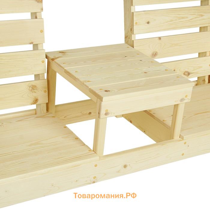 Скамейка со столиком, хвоя, 140×90×60 см