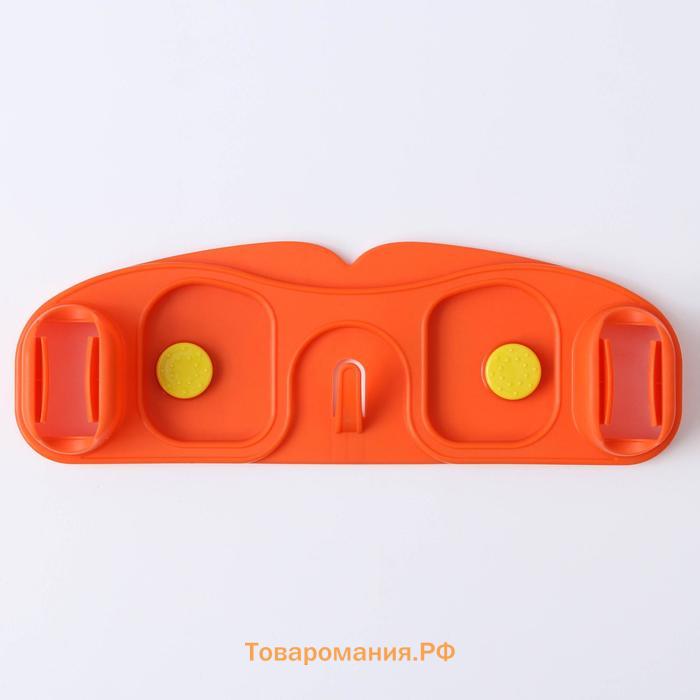 Держатель для швабр, 30×10×5 см, на липучке, с крючком, МИКС