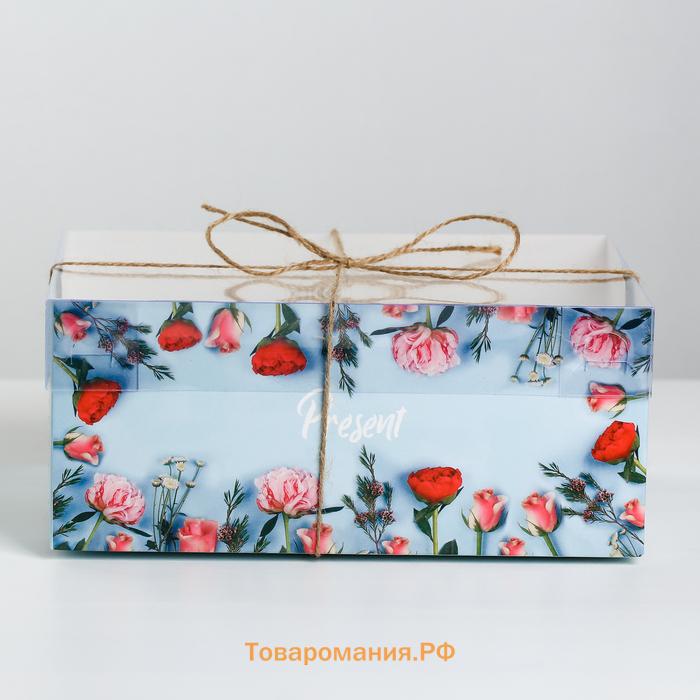 Коробка для капкейков, кондитерская упаковка, 6 ячеек Present, 23 х 16 х 10 см