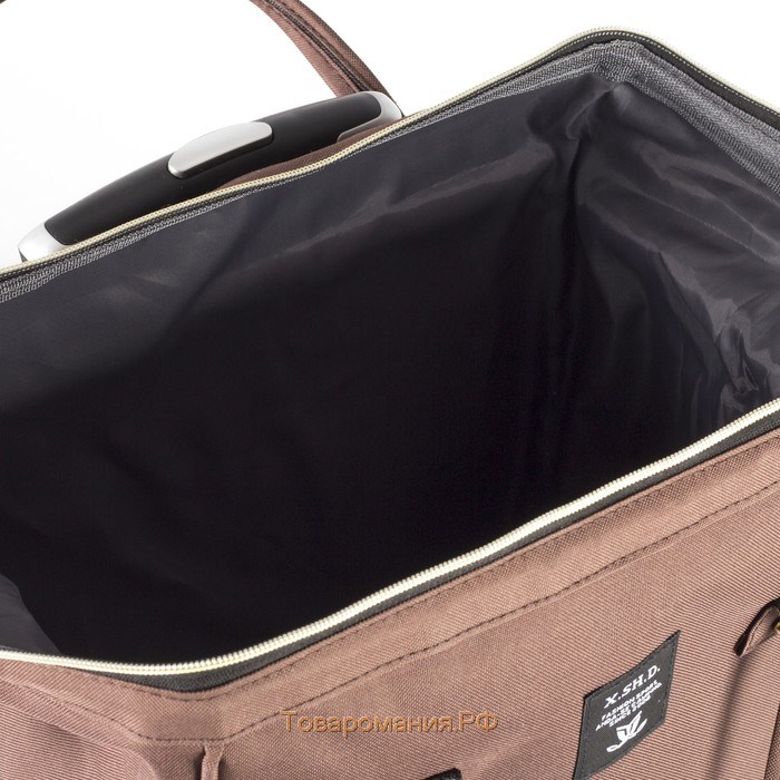 Сумка-рюкзак 2 в 1 на колёсах 18", отдел на молнии, наружный карман, цвет коричневый