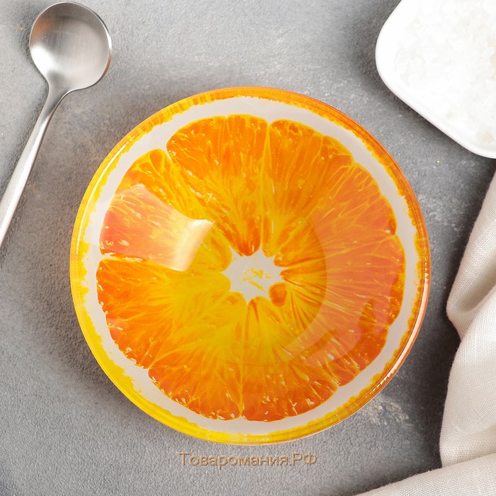 Салатник стеклянный «Апельсин», 150 мл, 12×2,5 см