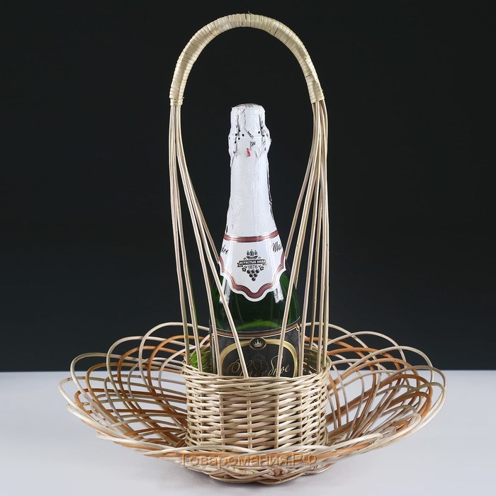 Корзина для шампанского и фруктов, 29×43 см, ива