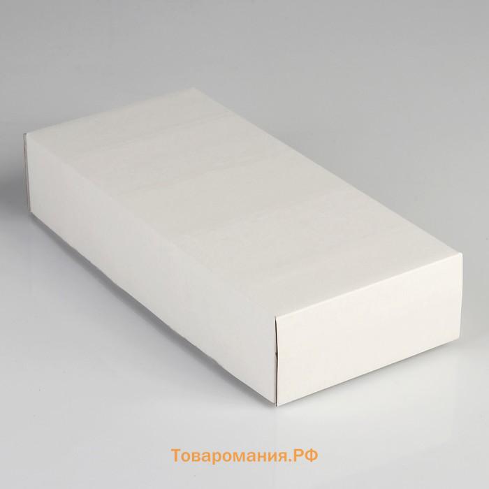 Коробка сборная без печати крышка-дно белая без окна 24 х 11,5 х 4,5 см