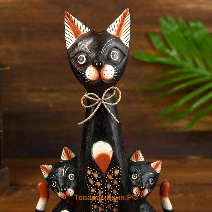 Сувенир «Три коричневые кошки», 5×18×30 см, дерево