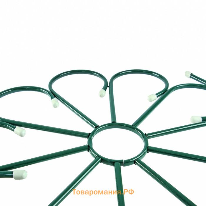 Ограждение декоративное, 75×305 см, 5 секций, металл, зелёное, «Ромашка»