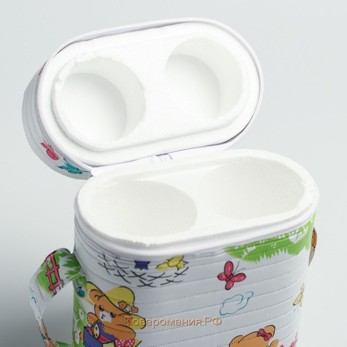 Термосумка - контейнер для двух детских бутылочек (пенопласт), цвет МИКС