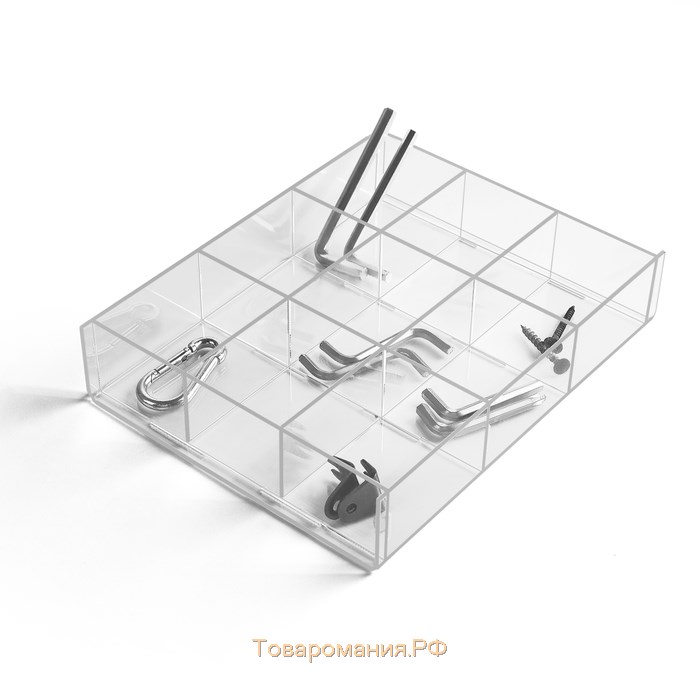 Подставка для презентации, 9 ячеек, 20,3×15,4×3,8 оргстекло 2 мм, В ЗАЩИТНОЙ ПЛЁНКЕ