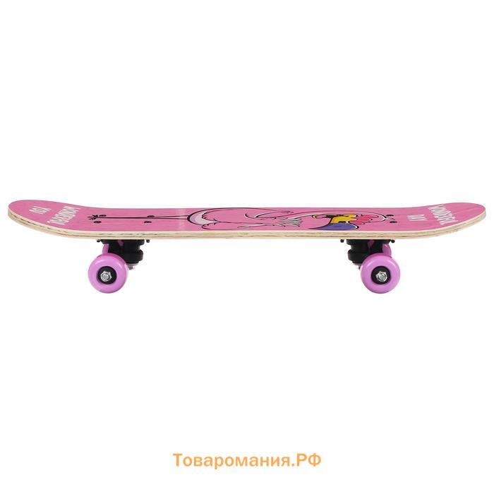 Скейтборд подростковый ONLITOP, 62×16 см, колёса PVC 50 мм, пластиковая рама