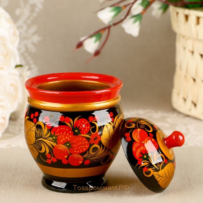 Чайница, 11х9 см, хохлома