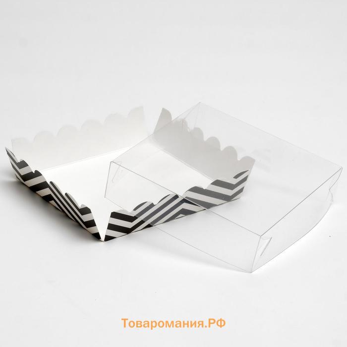 Коробочка для печенья "ЗигЗаг", белая, 12 х 12 х 3 см