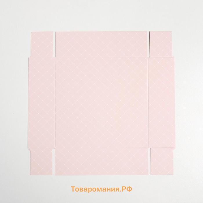 Кондитерская упаковка, коробка для макарун с PVC крышкой, «Шебби», 12 х 12 х 3.5 см