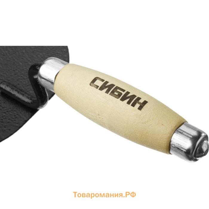 Кельма штукатура "СИБИН" 0820-3_z01, с деревянной усиленной ручкой