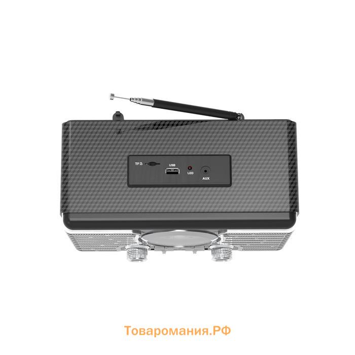 Радиоприемник RITMIX RPR-095, 220 В, Вт. IEC, USB, Jack 3.5, microSD, серебристый