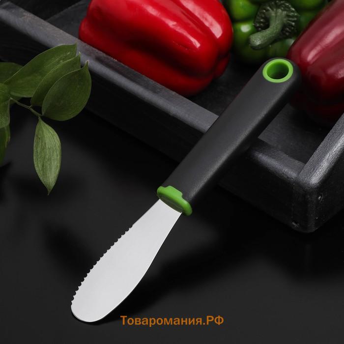 Нож для масла  Lime, 20×3 см, нержавеющая сталь, чёрно-зелёный