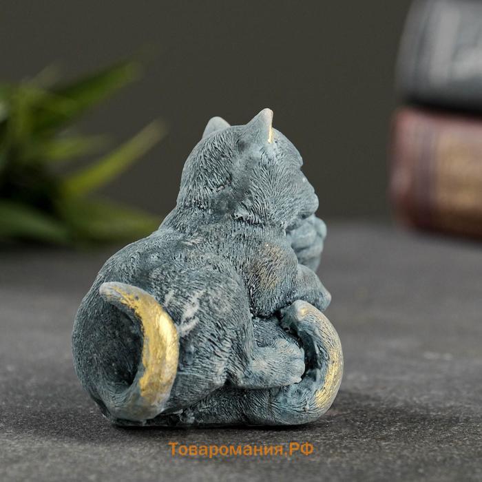 Фигурка гипс «Кошачья дружба», серо-голубой, 6×8×5 см