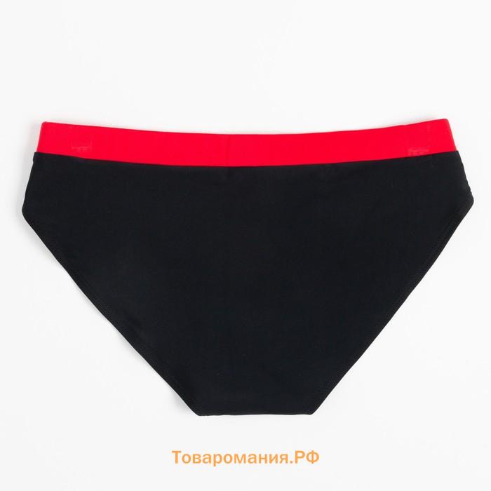 Плавки купальные для мальчика MINAKU, цвет чёрный/красный, рост 110-116
