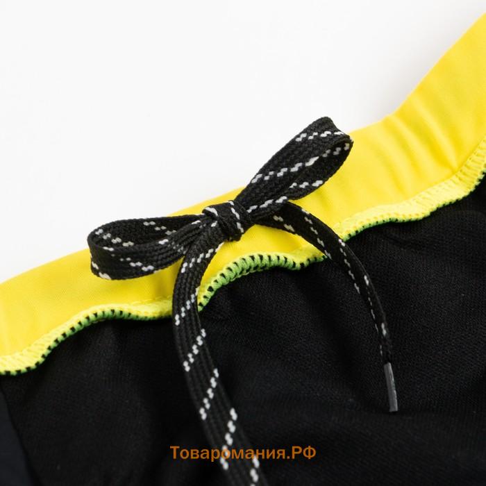 Плавки купальные для мальчика MINAKU, цвет чёрный/жёлтый, рост 110-116