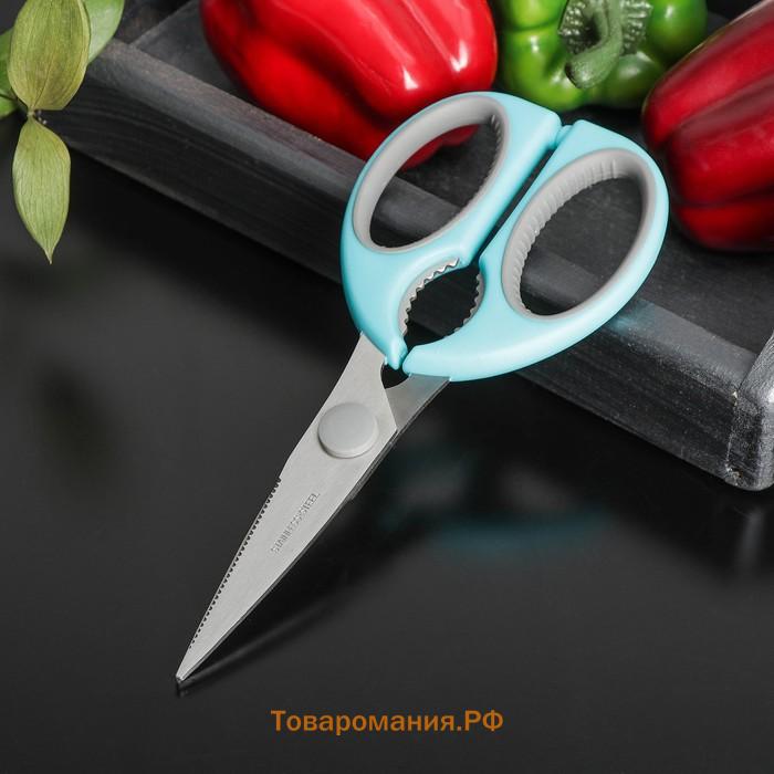 Ножницы кухонные  «Эльба», 22 см, голубые