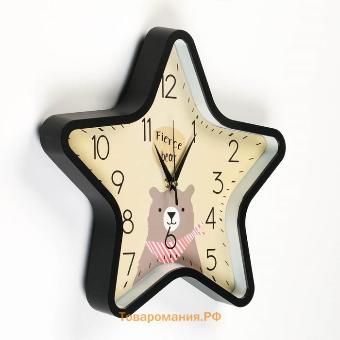 Детские настенные часы "Милый мишка", дискретный ход, d-33.5 см