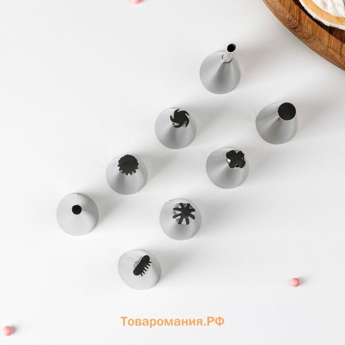 Набор насадок кондитерских KONFINETTA, 2.5×5.3 см (для начинки - 9×2.5 см), 8 шт.