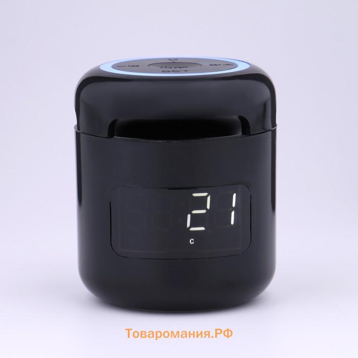 Часы - будильник электронные настольные: колонка, bluetooth, tf-карта, 7.6 х 8.8 см, USB