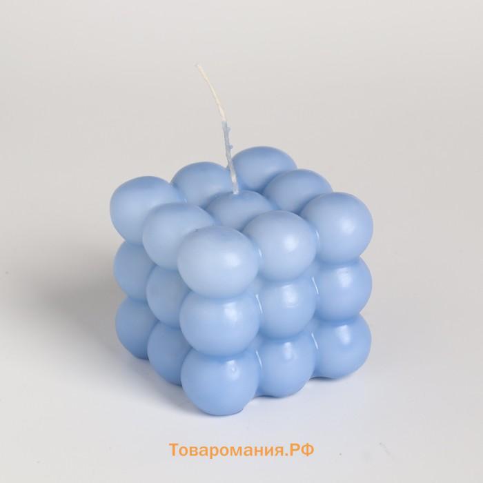 Свеча фигурная "Бабл куб", 6 см, голубая