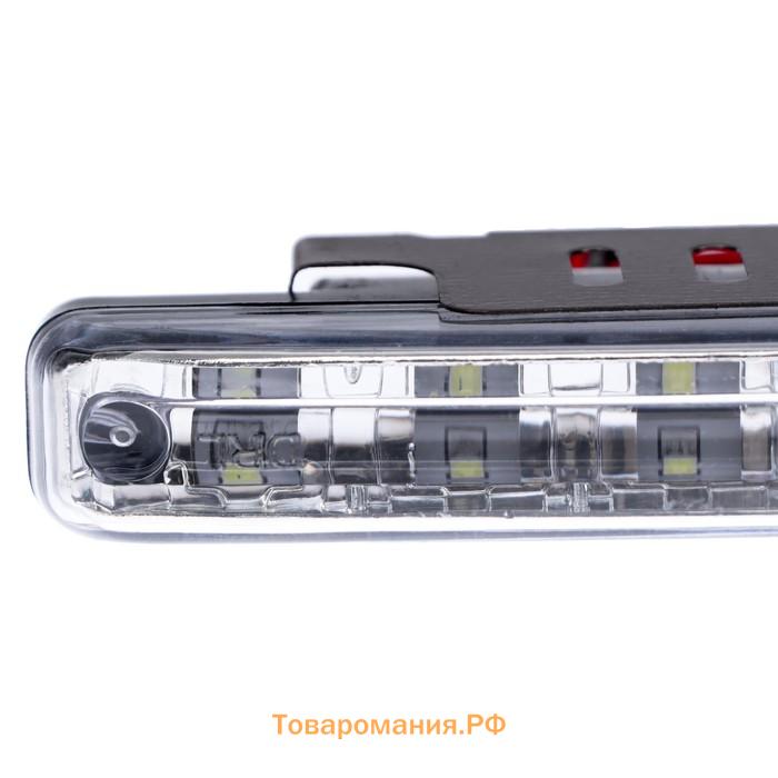 Дневные ходовые огни DRL-L8 3528 SMD, пластиковый корпус, 8 диодов, 2 шт