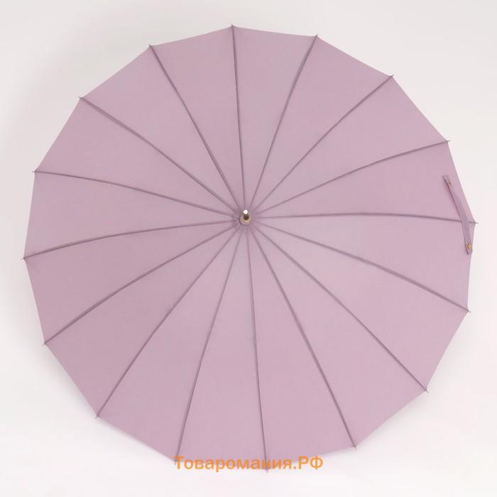 Зонт - трость полуавтоматический «Пастель», 16 спиц, R = 52 см, цвет зелёный