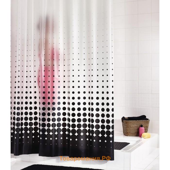 Штора для ванных комнат Blacky черный 240х180  см