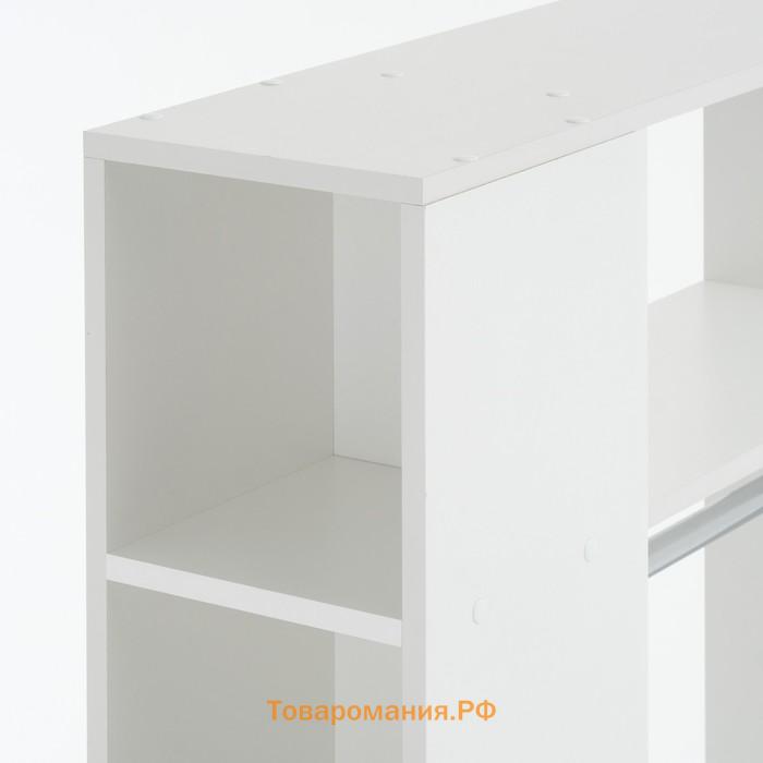 Вешалка напольная с полками Клик Мебель «Пассаж», 800×250×1460 мм, белая
