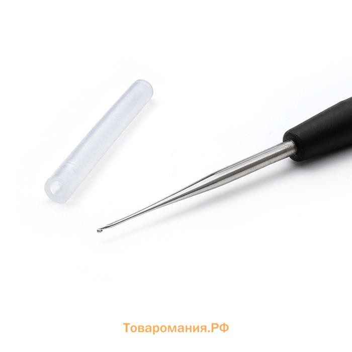 Крючок IMRA Record для тонкой пряжи, мягкая ручка, сталь, 0,6 мм