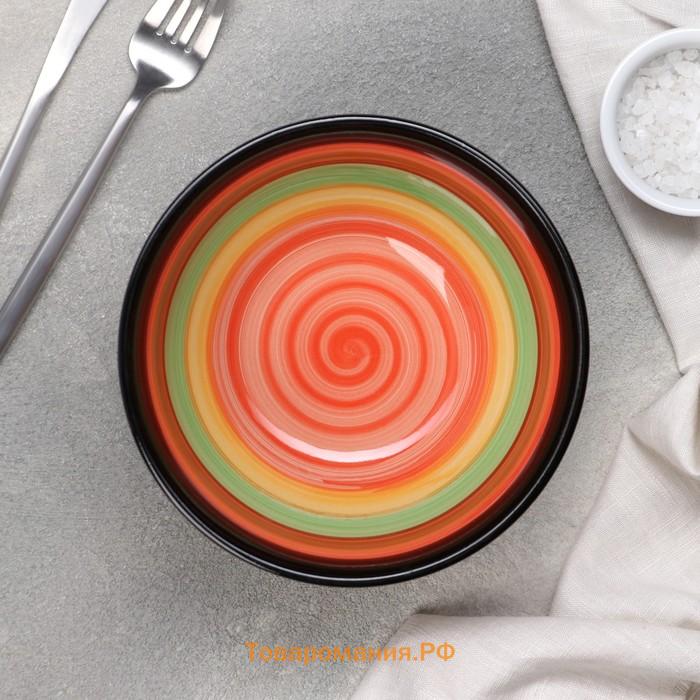 Салатник керамический «Индия», 850 мл, d=15 см, цвет оранжевый