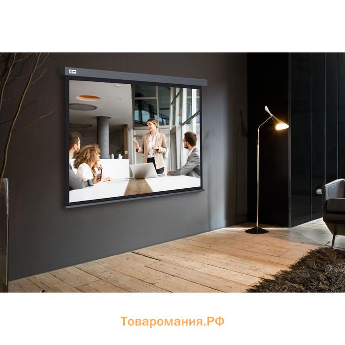 Экран Cactus 127x127см Wallscreen CS-PSW-127X127-SG 1:1 настенно-потолочный рулонный серый