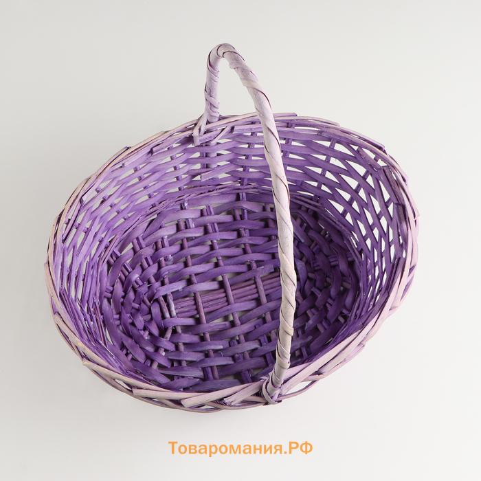 Набор корзин плетёных, 3 шт., 38×30×14 см, 33×25×12 см, 28×20×11 см, ива, фиолетовая