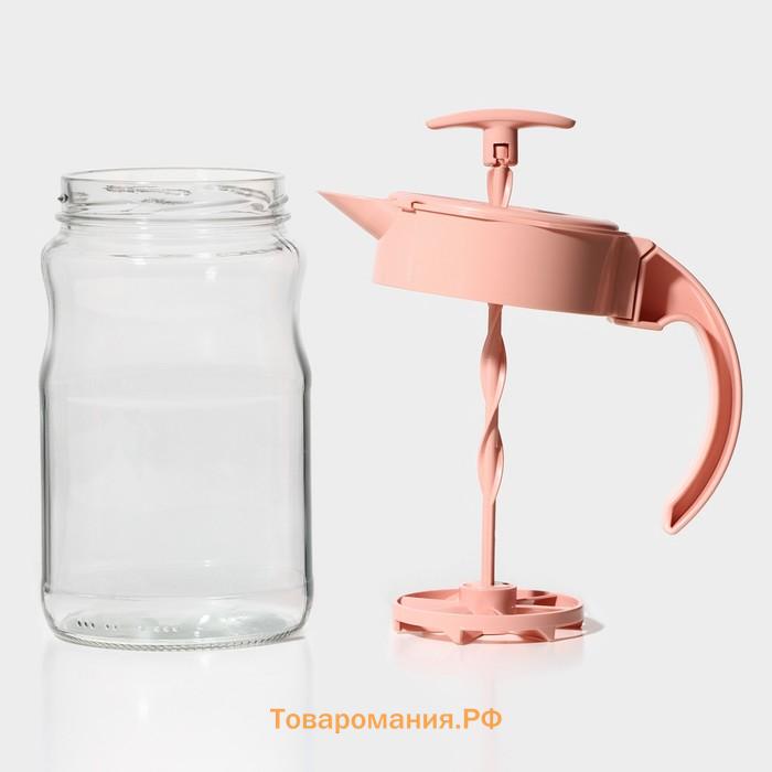 Кувшин для воды для смешивания с венчиком Renga «Спиро», 1.6 л, 11.2×23.5 см, стекло, розовый