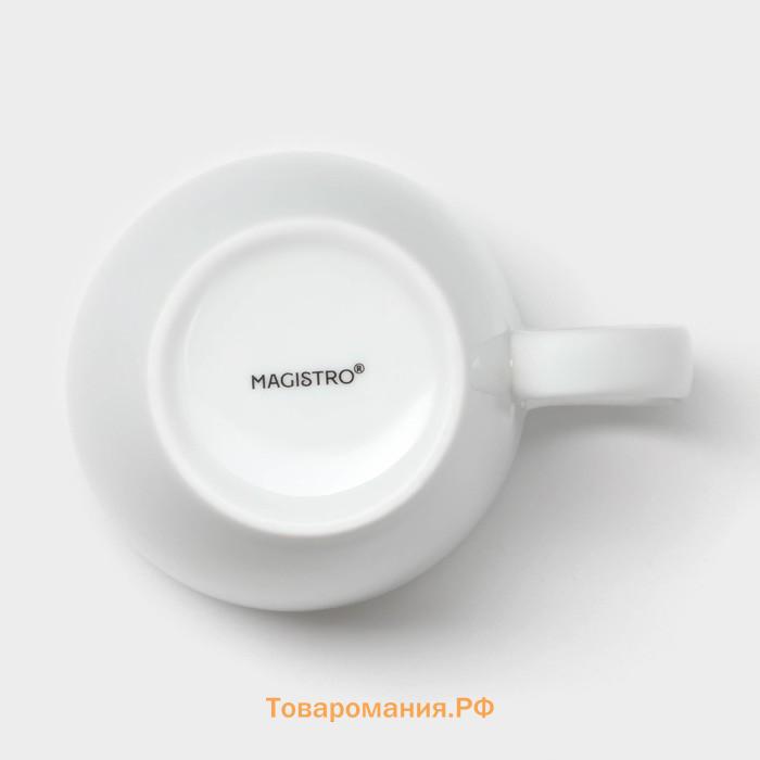 Кружка Magistro White gloss, 400 мл, фарфор, белая