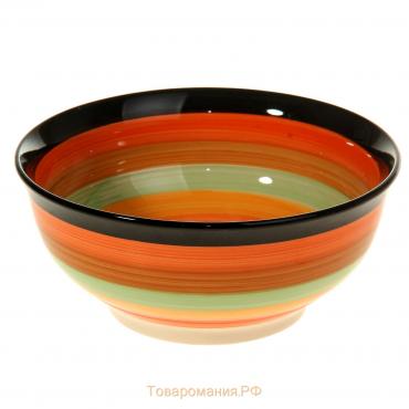 Салатник керамический «Индия», 1,5 л, d=21, цвет оранжевый