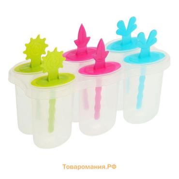 Форма для мороженого «Сказка», 6 ячеек, пластик, прозрачная