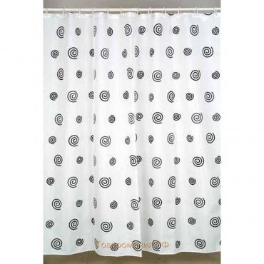 Штора для ванной комнаты Snail, цвет серый /серебряный 180х200 см