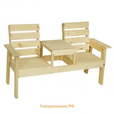Скамейка со столиком, хвоя, 140×90×60 см