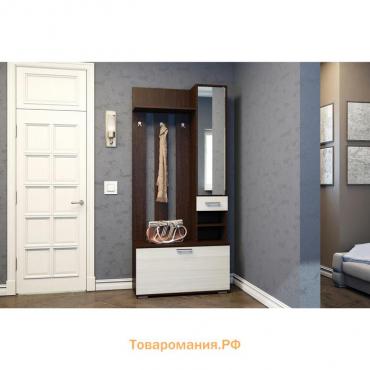 Вешалка с зеркалом «Ника», 910×354×2035 мм, цвет венге/лоредо