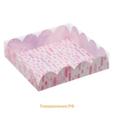 Коробка для печенья, кондитерская упаковка с PVC крышкой, «Приятных моментов», 13 х 13 х 3 см