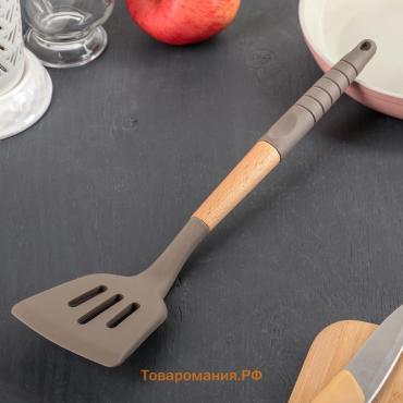 Лопатка с прорезями  «Брауни», 32×7 см, серая, бежевая