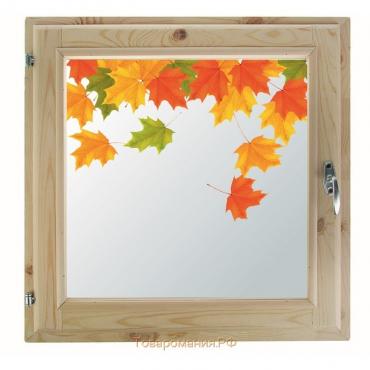 Окно 70х70 см, "Осенние краски", однокамерный стеклопакет, хвоя